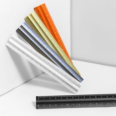 델리 누사인 알루미늄 직자 휴대용 양면 눈금자 15cm, 오렌지, 1개