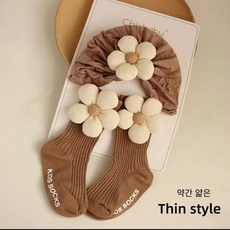 신생아 여아용 꽃 터번 아기 양말 유아 비니 모자 어린이 모자 유아 헤어 액세서리 1세트