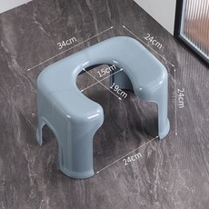 蹲便改坐便椅：加厚防滑穩固型孕婦老人坐便凳，移動式廁所輔助椅，衛生間醫用耐用, 24cm灰色, 1個