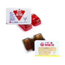 오뚜기 잼시럽 일회용 딸기잼 + 메이플시럽 일회용잼 시럽 토스트 와플 식빵, 60개