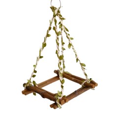 패럿토피아 핸드메이드 앵무새 자연목 덩굴 그네 15x15x18.5cm, 1개, 혼합색상