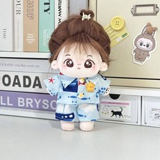 40cm 인형 의상 솜인형옷 귀여운 솜인형 자세 아이돌 앉은 인형옷 무속성 솜깅이 잠옷, 고래 요트 20cm 서있는