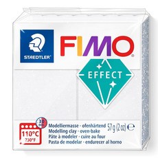 Staedtler FIMO Effects 폴리머 클레이 - -주얼리 조각용 오븐 베이킹 클레이 마노 블루 젬 8020-386, 57 g (Pack of 1), 갤럭시 화이트