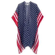 모스 로즈 여성 비치 커버 수영복 기모노 보헤미안 플로럴 프린트 루즈 캐주얼 리조트웨어, E American Flag1