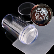 네일 템플릿 2Pcs/kit Rotatable Adjustable Pattern Size Nails Art Stamp With Scraper Transparent Silicon, 옵션02) french ordinary -set, 1개