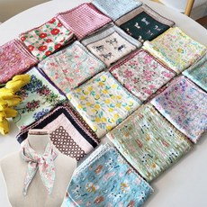 국산 피코트 면 미니 스카프 목도리 목 손수건 봄 여 jun+505tg