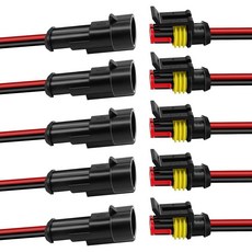 10개 4핀 커넥터 16AWG 차량 방수 전기 빠른 분리 플레이 4선 커넥터 자동차 트럭 보트 오토바이 및 기타 연결용, 5pack, 2핀