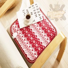 참깨샵 극세사 노르딕레드 전기방석 1인용 45X45cm 전기장판