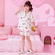 K3LEE 夏天女童睡衣睡衣組合 2121