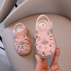 女寶寶蝴蝶結公主涼鞋2026夏季新款小童包頭軟底沙灘鞋嬰兒學步鞋