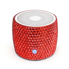 WONGS 여행용 케이스 포장 럭셔리 라인스톤 휴대용 블루투스 스피커 맞춤형 베이스 라디에이터 포함 브리프 디자인 IP67 방수 샤워 방 자전거 자동차용 완벽한, 레드