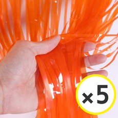 생일파티 용품 파티커튼 42컬러 홀로그램/새틴 무광/파스텔/샤이니 포토존 소품 은박 수술 가랜드 커튼 [에브리띵스마일], 샤이니 오렌지, 5개