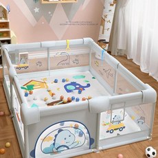 아기 놀이방 울타리 곰멜로디 베이비룸 펜스 유아 안전 볼풀놀이, 기타, 1개, 120x180cm 그레이