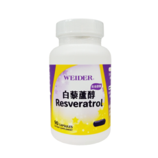 WEIDER 白藜蘆醇 Resveratrol 90粒膠囊, 1個, 90顆
