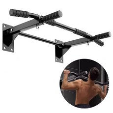 벽부착식 철봉 가정용 턱걸이 철봉 극강 고정 프리미엄 턱걸이 풀업바 철봉 실내 턱걸이기구 가정용 헬스 운동기구 실내 운동기구, 블랙