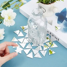 200개/묶음 2 5cm 거울 벽 스티커 나뭇잎 모양 3D 점 원형 DIY 데칼 웨딩 파티 장식, 200pcs 2 5cm, Triangle Silver