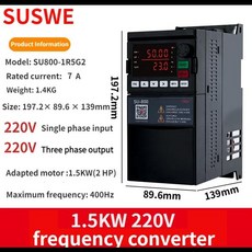 SU800/VFD 인버터 가변 주파수 변환기 0.75KW-7.5KW 220v 단상 380v 3 상 모터 속도 제어, [02] 1.5KW 220V to 220