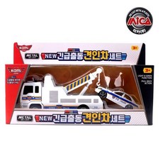 긴급출동 견인차 세트 트럭 미니카 자동차 장난감, NEW 견인차세트 경찰, 1개