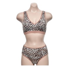 호피무늬 섹시한 운동속옷 A컵 스포츠브라 팬티 세트 편한 여자