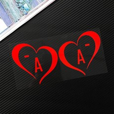 혈액형 스티커 오토바이 헬멧 스티커 A B O AB형 반사 스티커 방수 스티커, A-, 2개