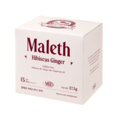 말레트 유기농 히비스커스 차 티백 진저 생강, 1박스, 2.5g, 15개입
