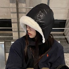 패딩 후드 바라클라바 겨울 방한 용품, 블랙, 1개