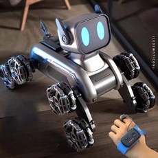 모션리모트 무선조종 스마트강아지, 2. 싱글컨트롤듀얼전동핸들리모콘배터리2 8륜