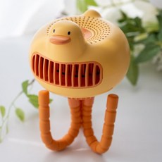 JJBB 오리 유모차 선풍기 피카덕 휴대용 문어발 거치대 (KC 인증 / 저소음 / 자동회전 / 충전식 / 6000mAh), 오리유모차선풍기