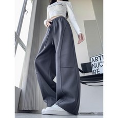 Qi ONIWEAR 美式彎刀寬鬆顯瘦闊腿褲 休閒直筒寬褲