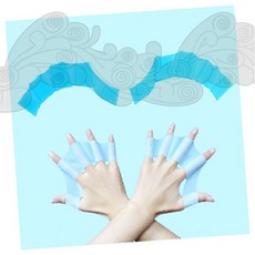 실리콘 손가락 물갈퀴 수영 훈련용 웹핑 아쿠아 피트니스 수중 운동 보조 장비 블루, 상세페이지 참조