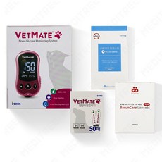 벳메이트 반려동물용 혈당측정기 혈당계+시험지50매+침100개+솜100개 세트, 1세트