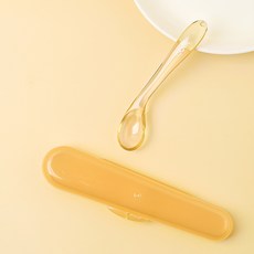 兒童輔食勺ppsu元寶勺寶寶自主進食勺子嬰兒家用硅膠叉勺輔食餐具, 1個, 1個, PPSU刮泥勺單個裝+收納盒