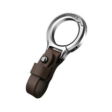 1+1 헬스와미 고급 가죽 차량용 키링 홀더 심플 차키링 열쇠고리, 연브라운, 1세트