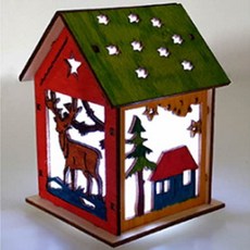 어린이집 크리스마스 조명만들기 아이방 무드등 diy키트, 4. 크리스마스 숲속교회 나무집