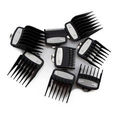 8Pcs 전문 제한 빗 절단 가이드 빗 1.5/3/4.5/6/10/13/19/25MM 세트 클리퍼 빗 가드 Barberia Salon Acesor, Black 8Pcs 2