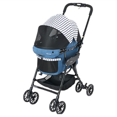 Compet milimili EG LONG 日本寵物手推車 加長型 輕便 透氣 寵物外出推車, 牛仔藍, 1個