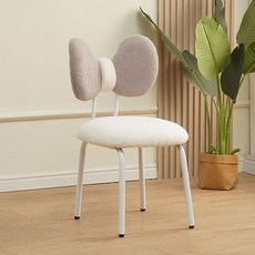 YISOKO 투톤 컬러 리본 화장 의자, 1개, 그레이