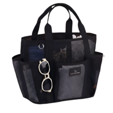 리프하나 멀티포켓 메쉬 수영가방 대형, 블랙