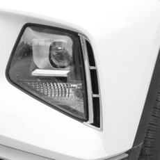 Amzcar 전면 범퍼 안개등 램프 프레임 트림 커버 외부 스타일 현대 투싼 2022-2024 액세서리와 호환 (실버), Silver