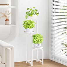 YF 철제 화분정리대 다층 화분대 진열대 선반 화분 거치대 다용도 스탠드 식물 받침대, 3단, 화이트