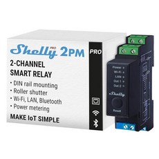 Shelly Pro 4PM | Wi-Fi 및 LAN 파워 미터링이 있는 4채널 스마트 릴레이 홈 오토메이션 알렉사 구글 홈과 호환 iOS 안드로이드 앱 원격 기기 제어 모니터링, PRO 오후 2시
