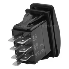 녹색 Led (ON)-OFF-(ON) (ON) OFF ON 로커 스위치 12V 20A DPDT SPST 조명 자동차 보트 액세서리, [04] (on) off (on), 04 on off on