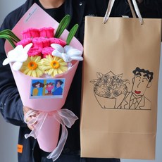 七夕美伢廣志同款花束送女友閨蜜成品生日情人節禮物扭扭棒玫瑰, 1個, 粉色（香皂花）廣志送美伢的花,成品發貨