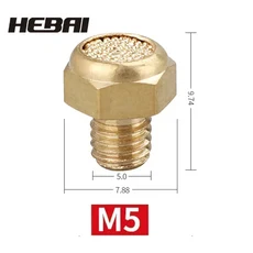 HEBAI 공압 황동 배기 파고다 소음기 BSL M5 18 14 38 12 소음 장치 소음 필터 외부 스레드 adjustab