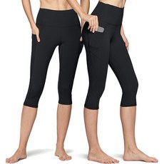 테슬라 요가 하이웨이스트 포켓 8부 바지 2팩 TM-FAC20