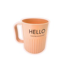 粉色簡約帶把手漱口杯 居家盥洗用品, 粉色, 1個