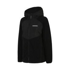 험머 여성 H2 로고 링클프리 플리스 후드 자켓 블랙