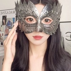 무도회가면 중세시대 오페라가면 여왕 마스크걸 캐쉬 파티 앤티크 실버 반면, 1개, F. 앤틱 나비 실버