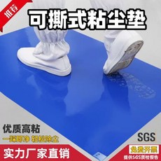 粘塵墊 一次性地墊 入戶粘塵墊 可撕粘塵地墊 除塵腳墊 工業車間門口凈化, 1個, 藍色【SGS認證】優質高粘,21厘米x30厘米【5本/盒】150頁