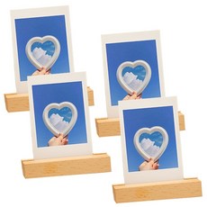 감성리빙 원목 명함 꽂이 사진 거치대 엽서 홀더 4P, 1세트